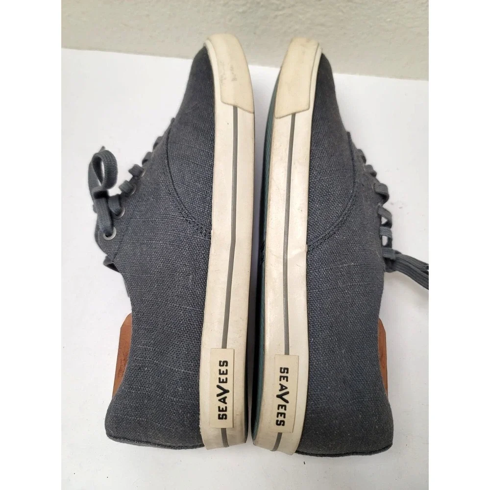 SeaVees Hermosa Plimsoll Men's Canvas Sneakers Size 9 Gray Casual Fashionable